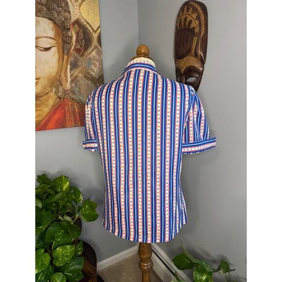 Vintage 70’s Retro Lady Manhattan Short Sleeve Blouse - Picture 6 of 9